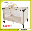 Manufacturer Hot Sales Red Baby Playpen Double Layer with Mattress Diaper Changer Toy Bar with 5 Toys Foldable Baby Playpen